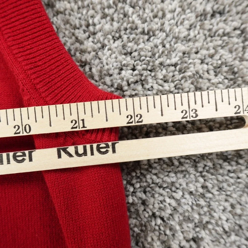 Ralph Lauren Chaps Vest Mens L Red Pullover V Neck‎ Sweater Grandpa Golf Preppy